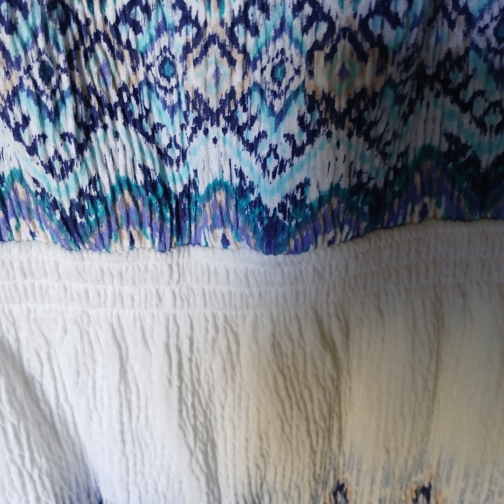 Signature Studio Womens Chevron Print Top Size XL/XG Color Purple/Blue/White - Picture 5 of 10